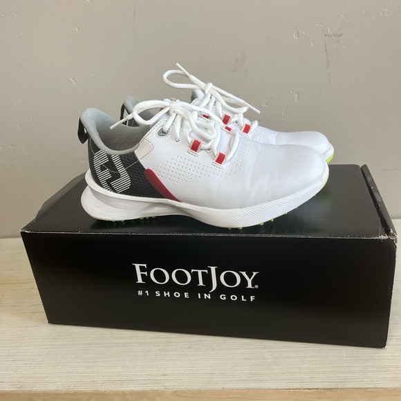FootJoy Junior White and Red Golf Sneakers - Picture 1 of 8